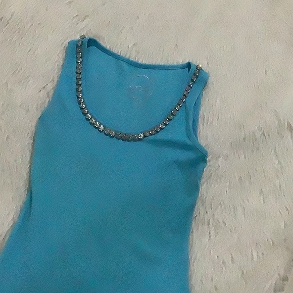 Blue rhinestone summer beach top - Picture 2 of 5